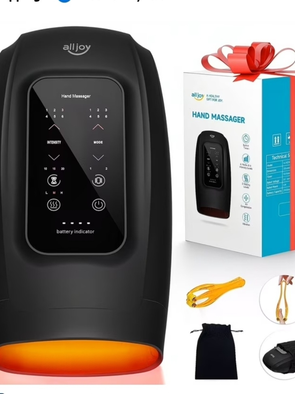 ALLJOY Electric  Shiatsu Hand Massager in Black NIB